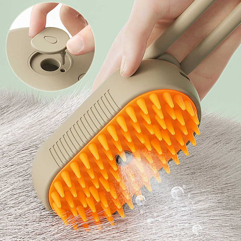 Steamy 3-in-1 Pet Grooming Brush – Cat & Dog Hair Removal & Massage - BarkandMeow
