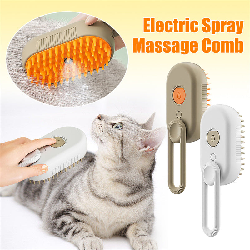 Steamy 3-in-1 Pet Grooming Brush – Cat & Dog Hair Removal & Massage - BarkandMeow
