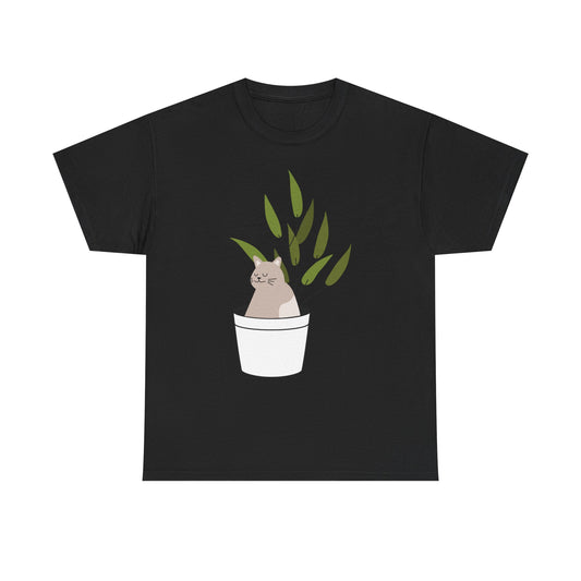 Unisex Cat Plant Tee: Cute Cat Shirt, Animal Lover Gift, Funny Gardening Top, Pet Owner Apparel, Casual Everyday Wear