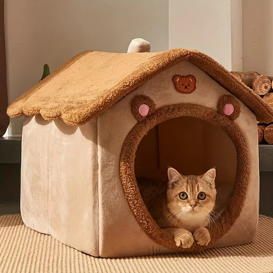 Foldable Washable Pet Bed for Small & Medium Cats and Puppies - BarkandMeow