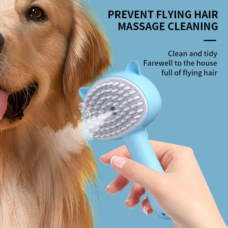 Rechargeable Mist Cat & Dog Grooming Brush – Self-Cleaning & Multifunctional - BarkandMeow