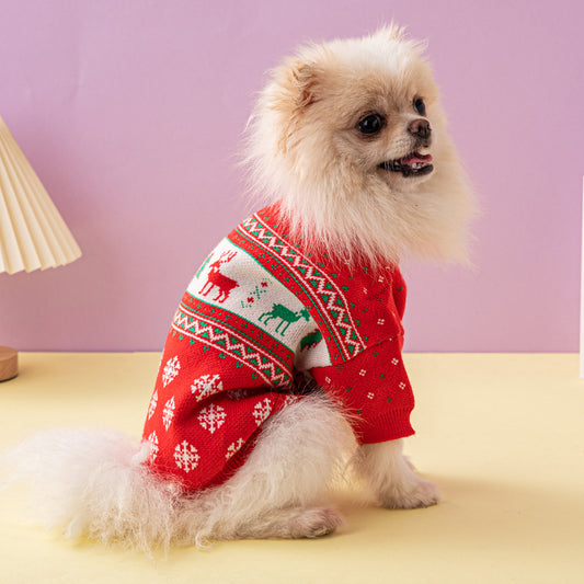Christmas Tree Elk Christmas Dog Sweater - BarkandMeow