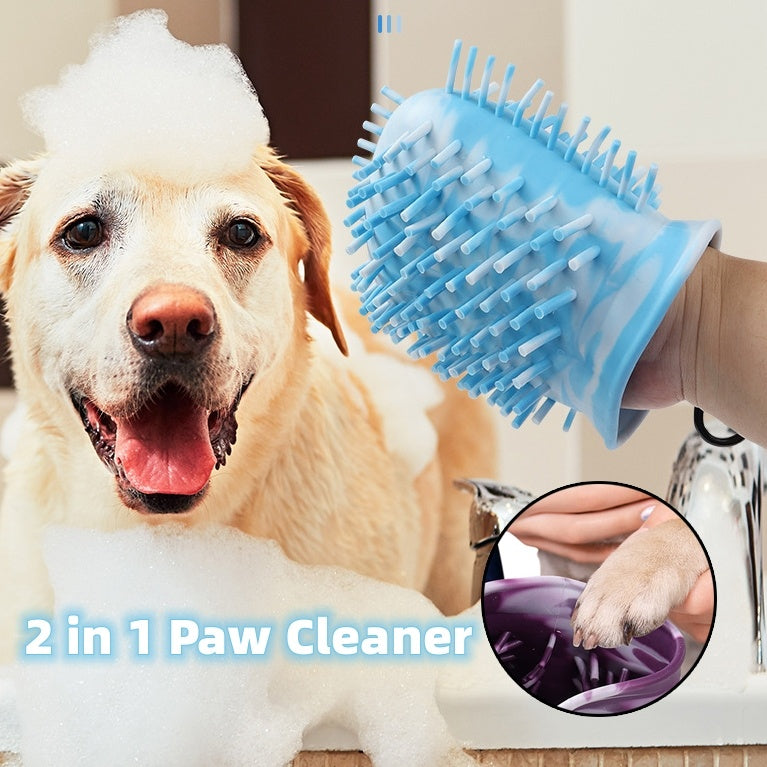 2-in-1 Dog Paw Cleaner – Portable Wash Cup & Brush - BarkandMeow