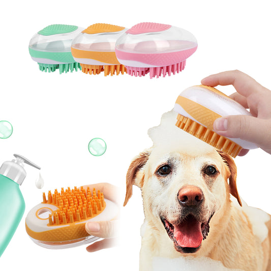 Dog Cat Bath Brush 2-in-1 Pet SPA Massage Comb Soft Silicone Pets Shower Hair Grooming Cmob Dog Cleaning Tool Pet Products - BarkandMeow