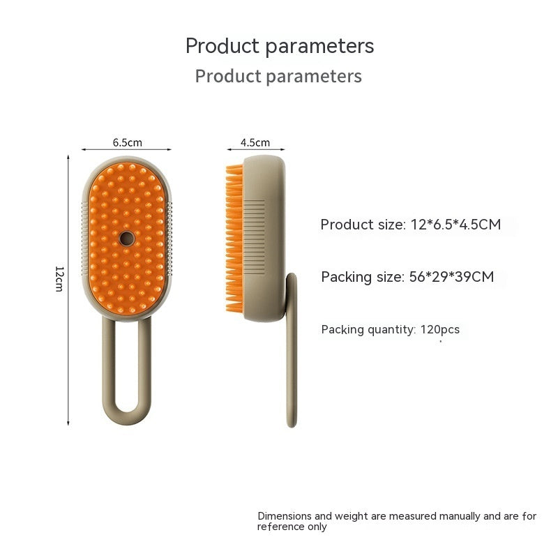 Steamy 3-in-1 Pet Grooming Brush – Cat & Dog Hair Removal & Massage - BarkandMeow