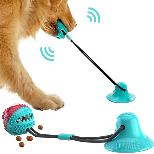 Dog Toys Silicon Suction Cup Tug Interactive Dog Ball Toy For Pet Chew Bite Tooth Cleaning Toothbrush Feeding Pet Supplies - BarkandMeow
