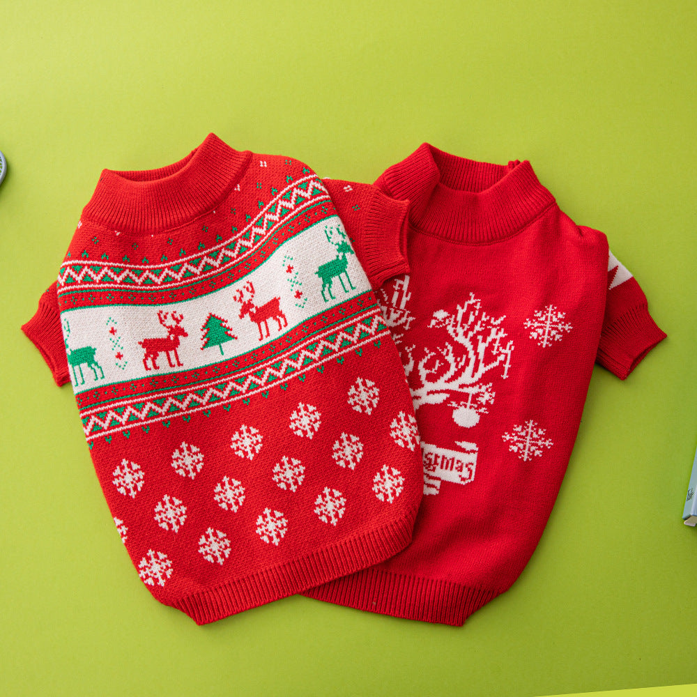 Christmas Tree Elk Christmas Dog Sweater - BarkandMeow